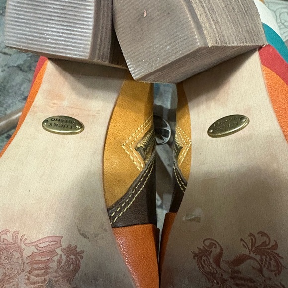 Vintage Lucky Brand colorful Peep-Toe Ankle Boots size 6.5 - Picture 7 of 11